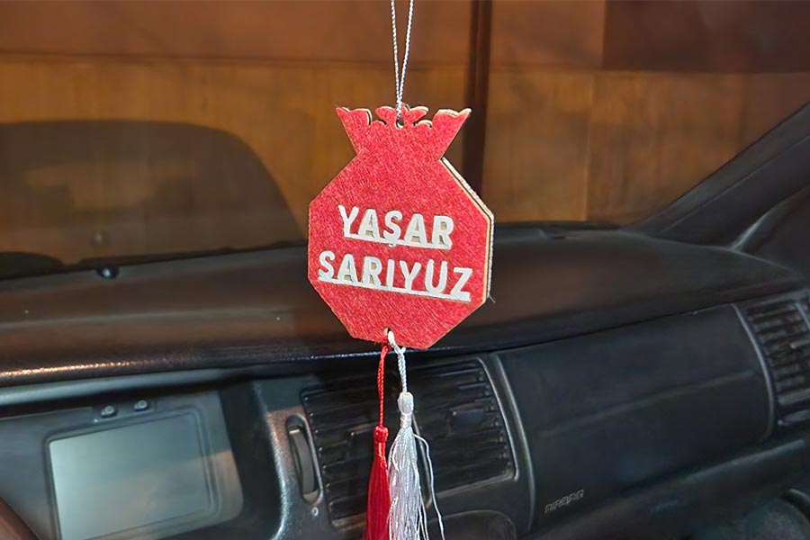 Kişiye özel araç dikiz aynası keçe süsü 2